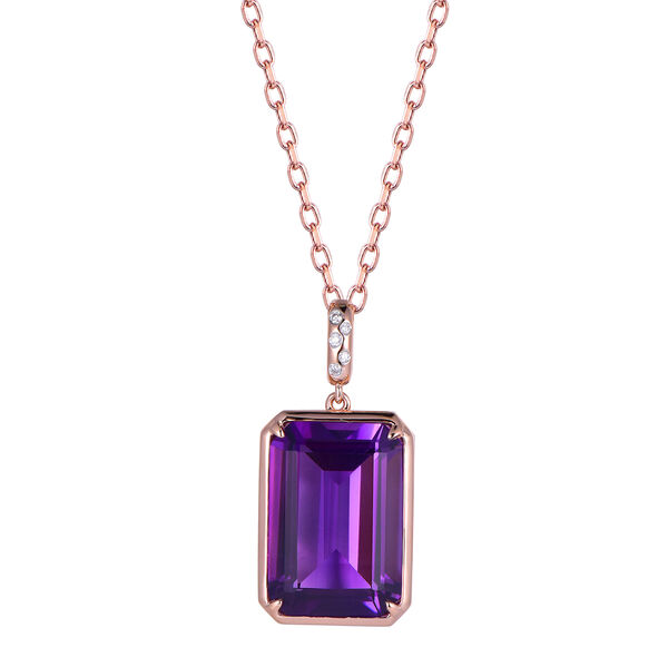 Pendentif Améthyste en Or Rose