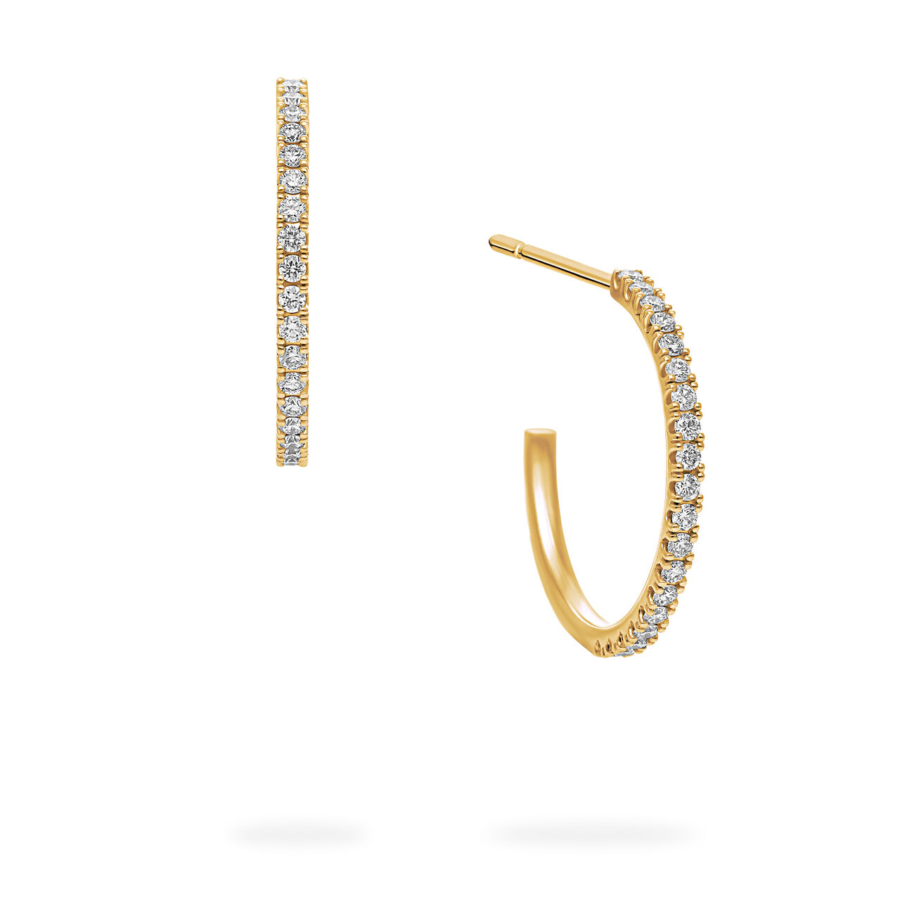 Birks Iconic Boucles d&rsquo;oreilles anneaux Ros&eacute;e du Matin en or jaune 18 mm image number 0