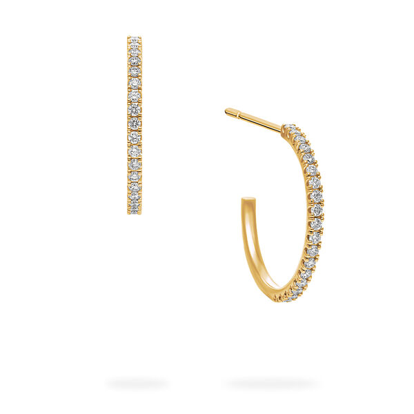 Boucles d&rsquo;oreilles anneaux Ros&eacute;e du Matin en or jaune 18 mm