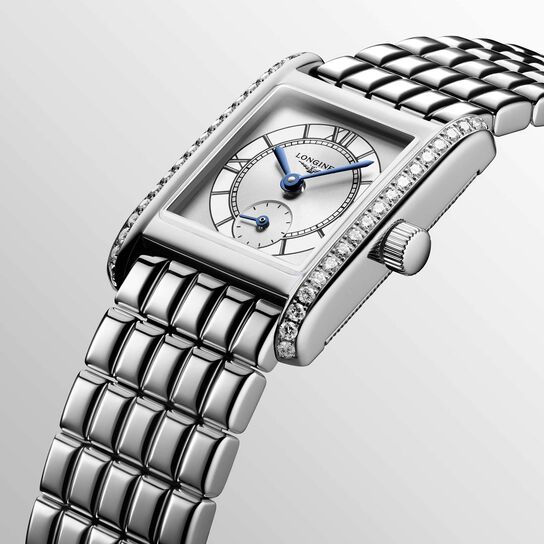 Longines Mini DolceVita Quartz 21 x 29 mm Stainless Steel and Diamond L5.200.0.75.6 Face image number 1
