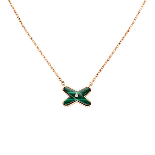 maison birks chaumet jeux de liens small rose gold malachite diamond necklace 083969 image number 0