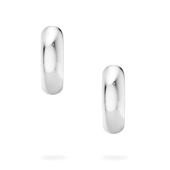 Birks Essentials Yellow and White Gold Hoop Earrings, 18MM image number 3