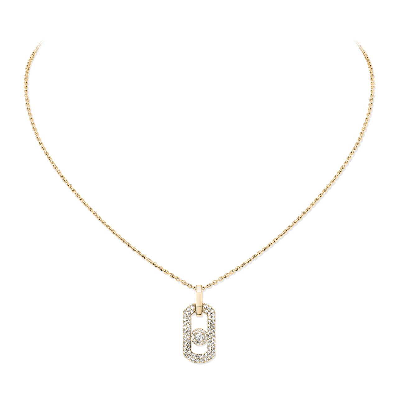 Messika So Move Yellow Gold and Diamond Pav&eacute; Pendant image number 0