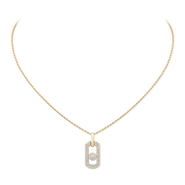 So Move Yellow Gold and Diamond Pav&eacute; Pendant