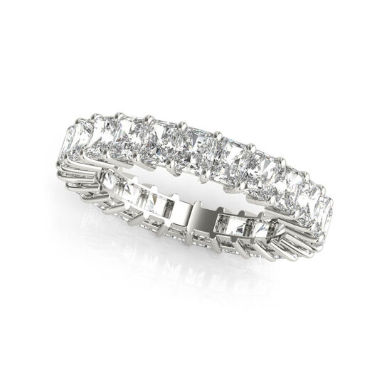 1.95 ct Radiant Cut Diamond Platinum Eternity Wedding Band-6.5 image number 1