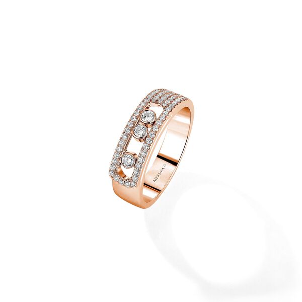 Bague Move Noa en or rose avec pavé de diamants