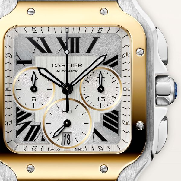 Santos de Cartier Large Automatic Chronograph 40 mm Yellow Gold and Stainless Steel