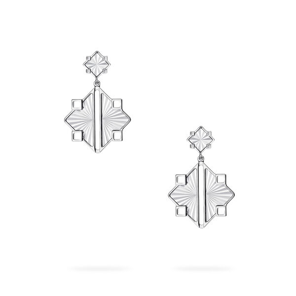Guilloch&eacute; Sterling Silver Drop Earrings