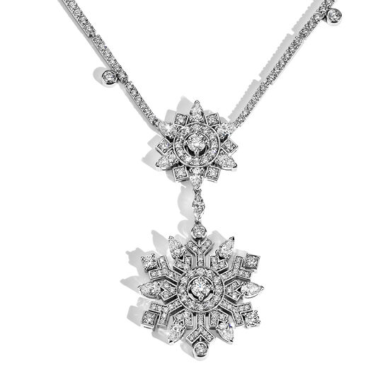 Birks Snowflake Diamond Drop Necklace image number 0