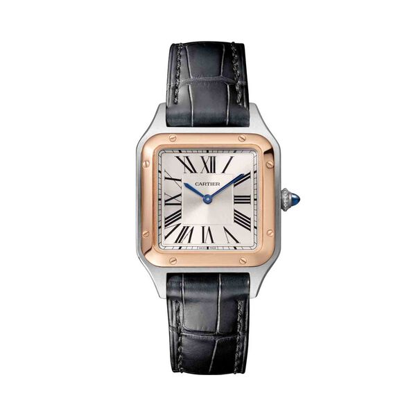 Santos-Dumont Small Quartz 38 x 27 mm Rose Gold and Stainless Steel