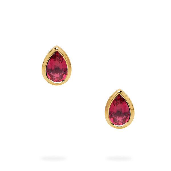 Yellow Gold Ruby Stud Earrings
