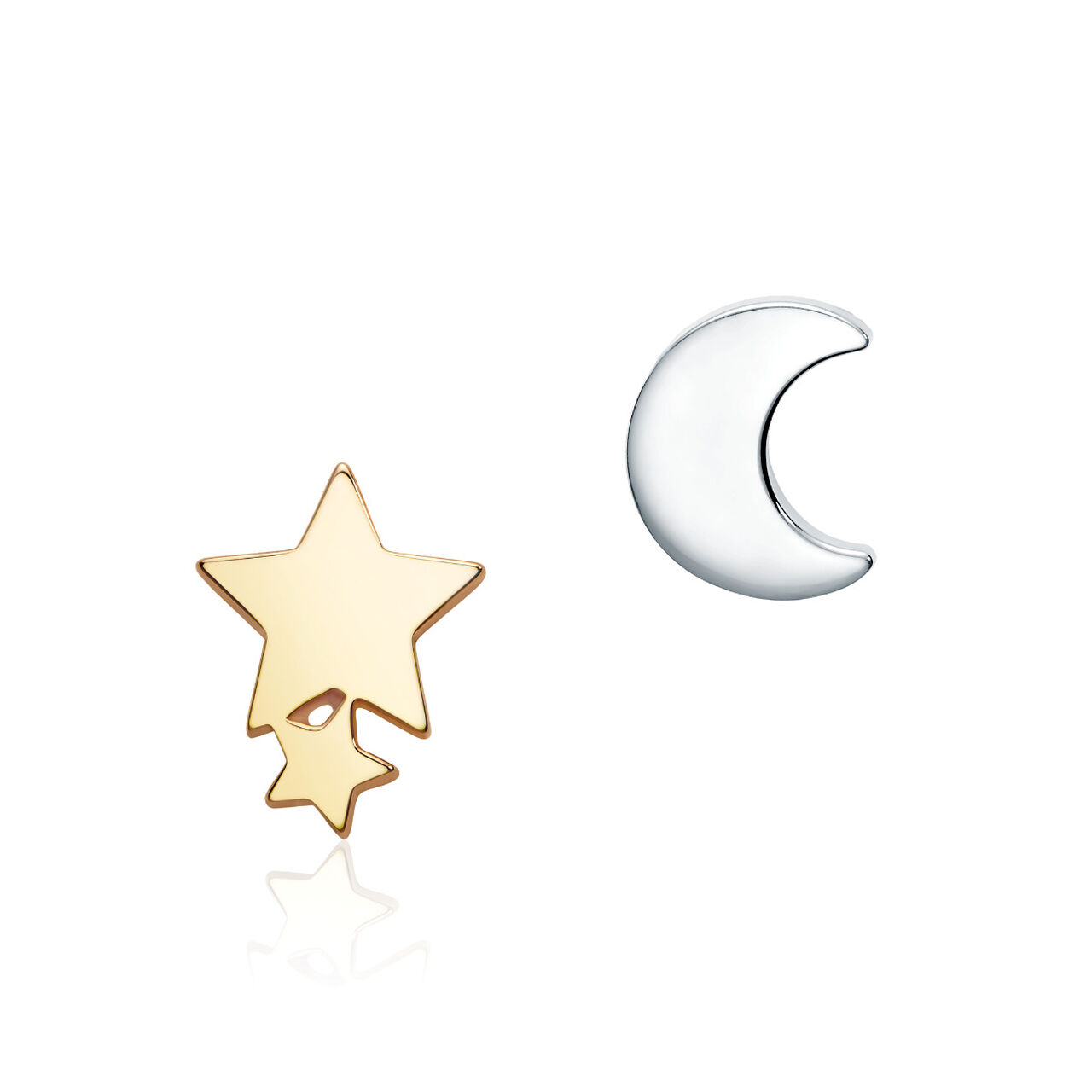 Single Silver Moon Stud Earring for Kids image number 5