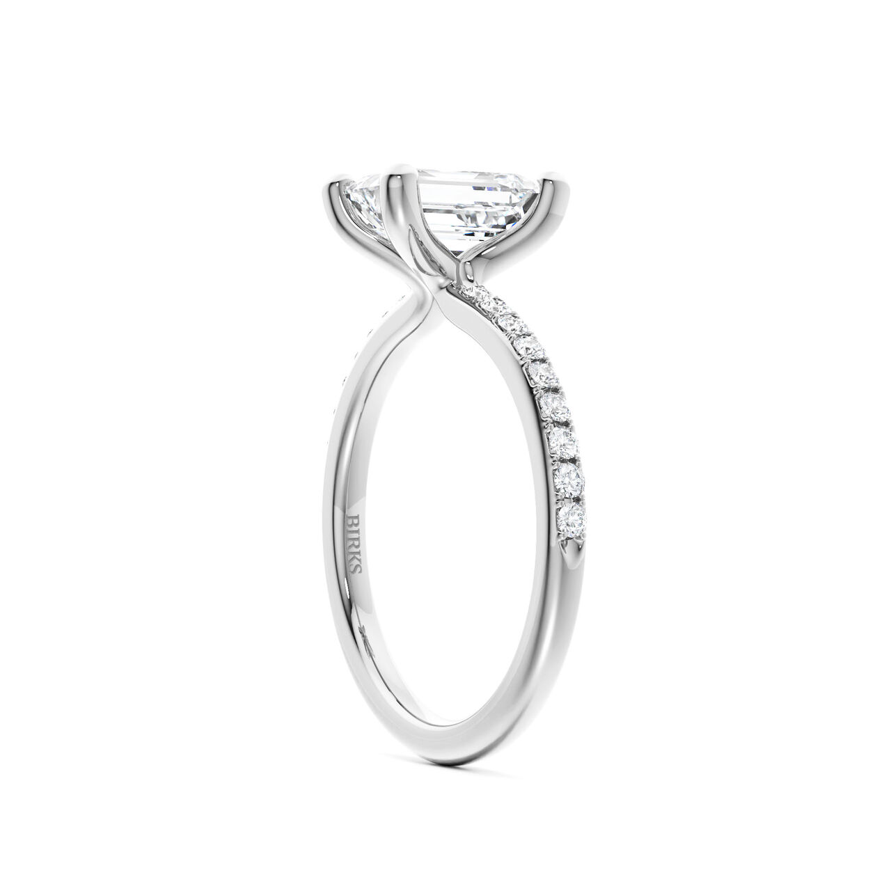 Birks Ros&eacute;e du Matin Emerald-Cut Solitaire Diamond Engagement Ring image number 1