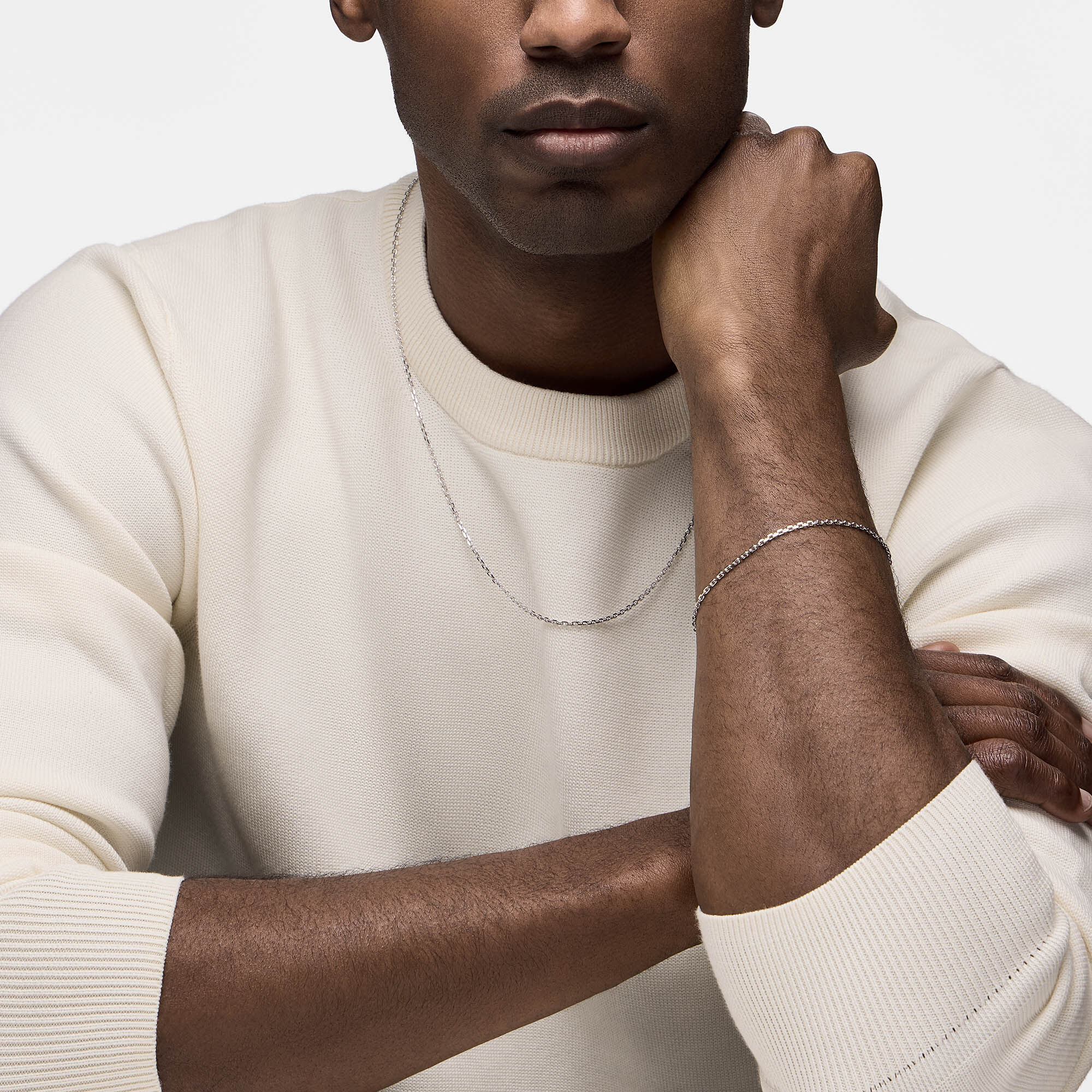 Sterling Silver Diamond-Cut Chain Bracelet