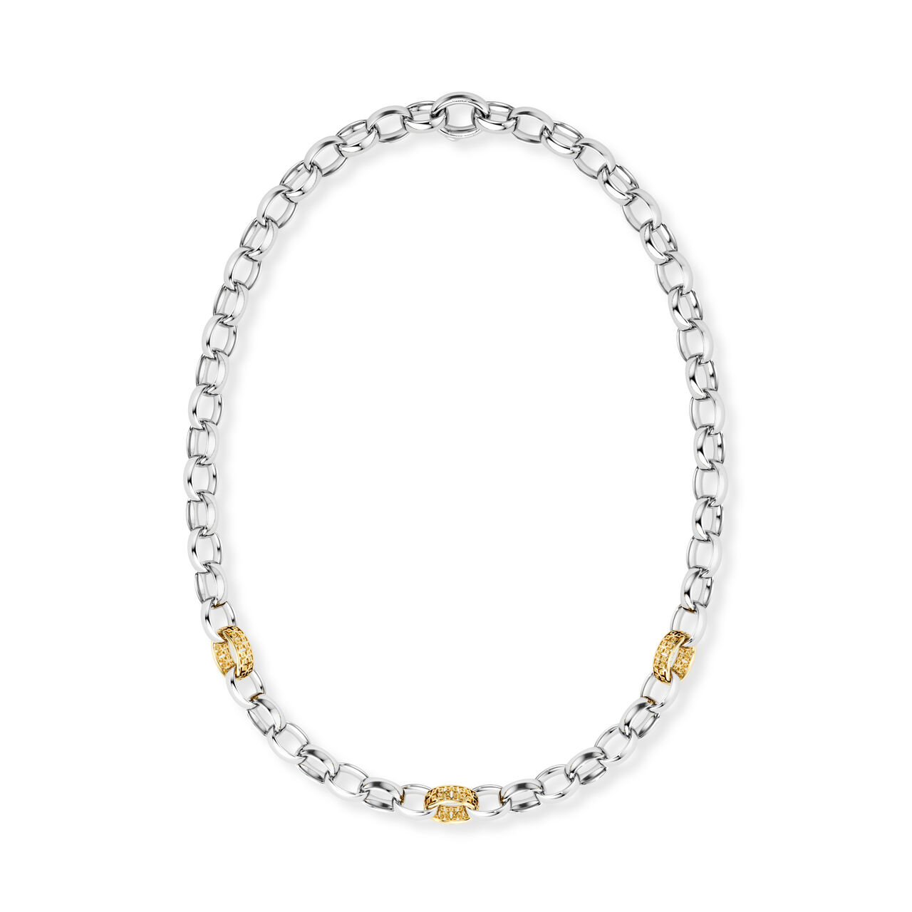 Birks Dare to Dream Yellow Gold and Sterling Silver Link Necklace image number 3