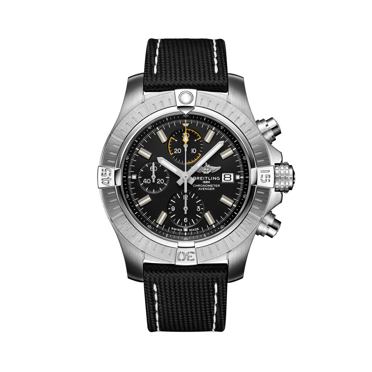 maison birks breitling avenger chronograph 45 steel black folding clasp a13317101b1x2 image number 0
