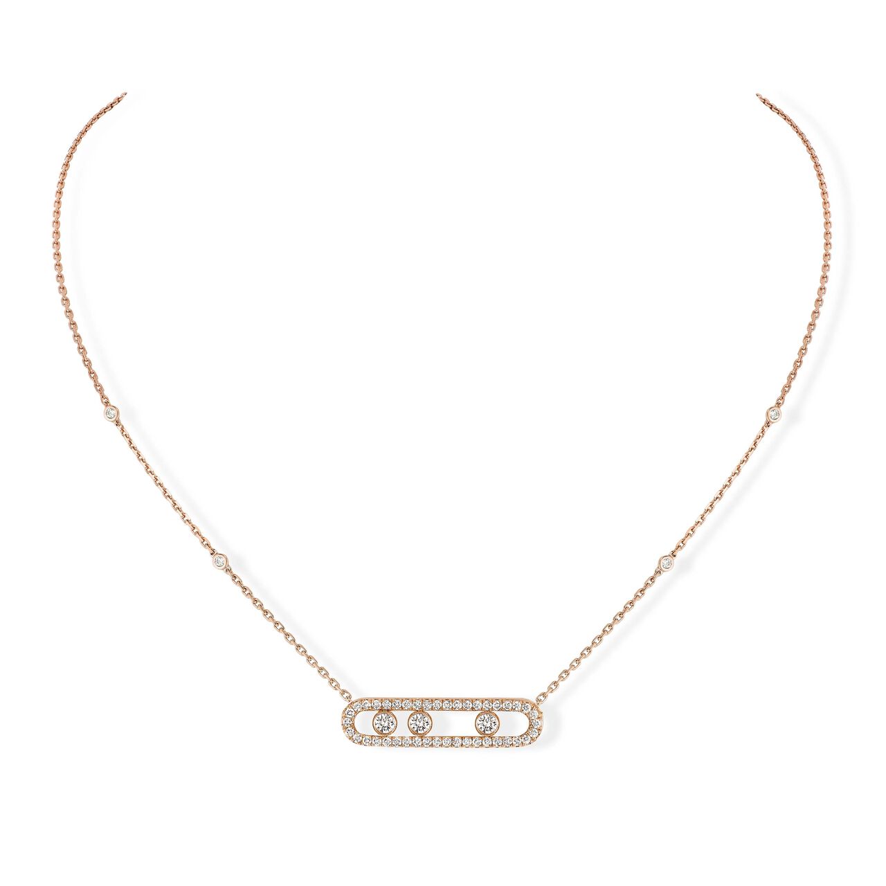 Move Classic Rose Gold and Diamond Pavé Pendant image number 0