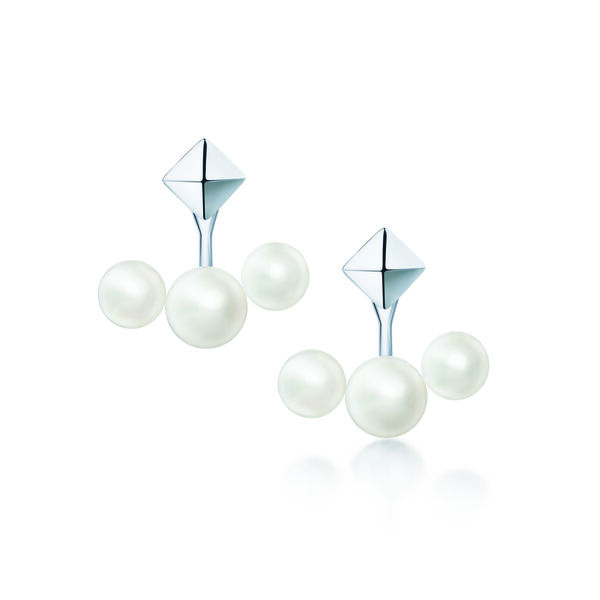 Stud and Pearl Jacket Earrings
