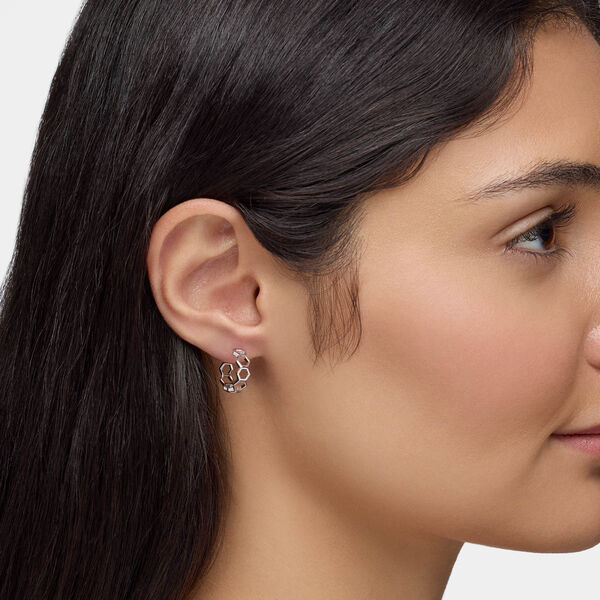 Sterling Silver Bee Chic 15 mm Hoop Earrings