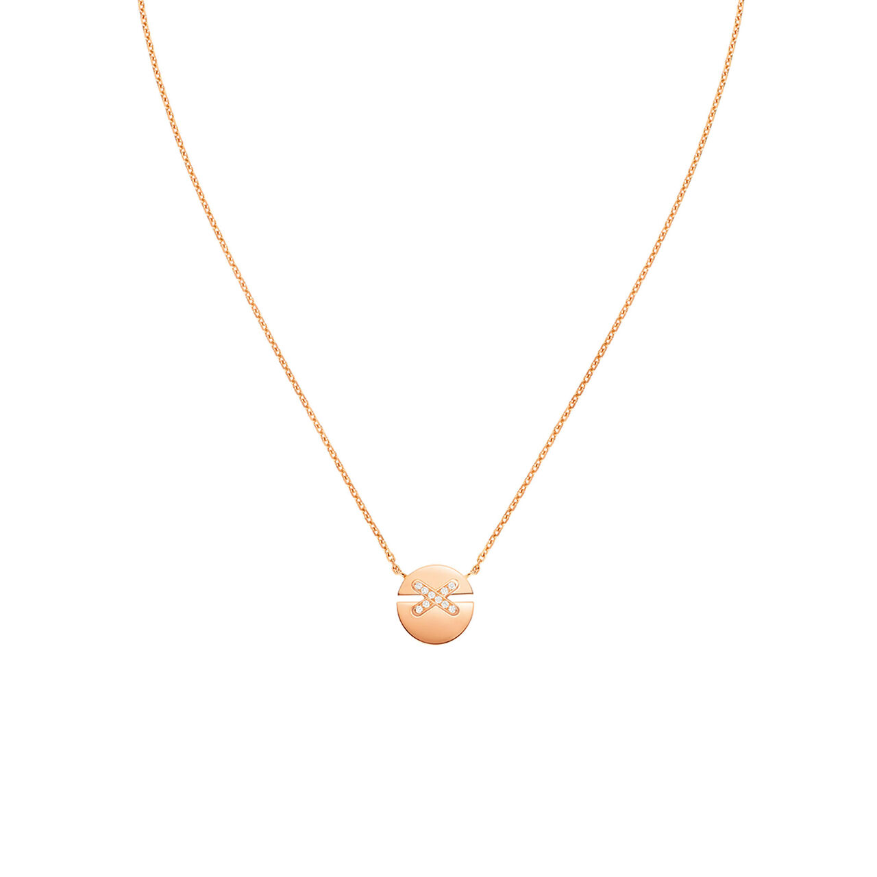 maison birks chaumet jeux de liens harmony small rose gold diamond necklace 084218 image number 0