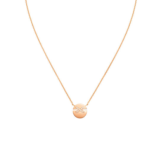 maison birks chaumet jeux de liens harmony small rose gold diamond necklace 084218 image number 0