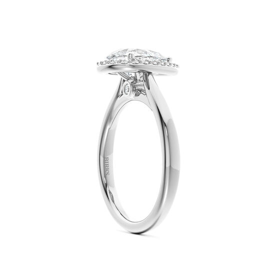 Birks 1879 Pear-Cut Diamond Engagement Ring with Halo in White Gold image number 1