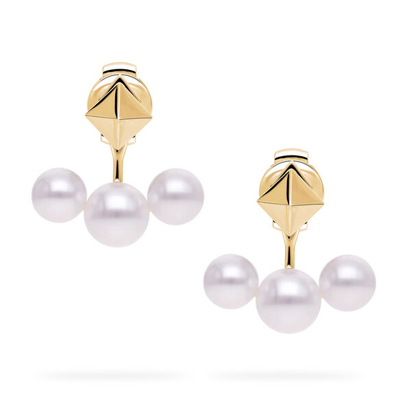 Clous d'oreilles en or jaune avec perles