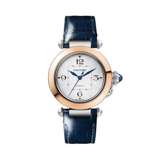 pasha cartier automatic 35 rose gold steel w2pa0008 leather image number 1