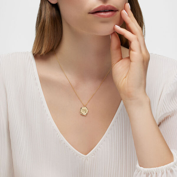 Pendentif Vierge du zodiaque en or jaune