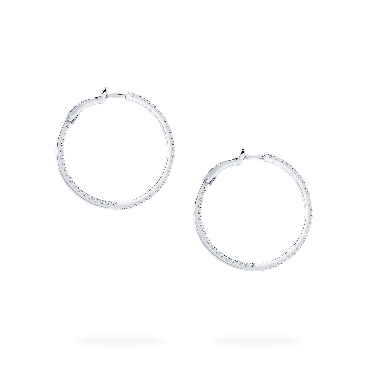 Birks RosÃ©e Du Matin Medium Diamond Hoop Earrings image number 3