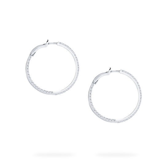 Birks RosÃ©e Du Matin Medium Diamond Hoop Earrings image number 3
