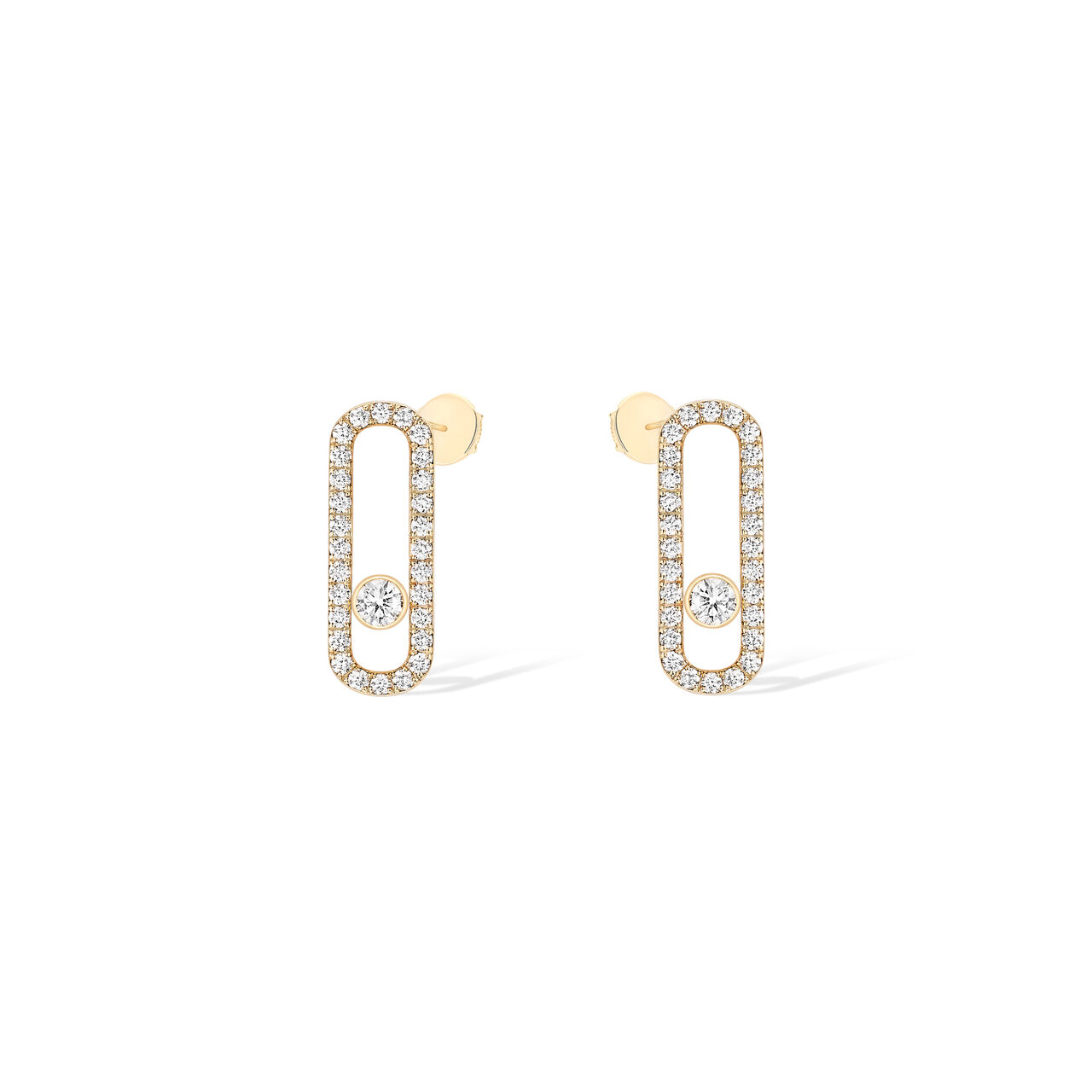 Messika Move Uno Medium Yellow Gold and Diamond Pav&eacute; Stud Earrings image number 0