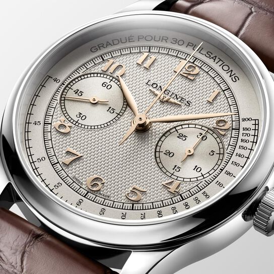 Longines Master Monopusher 41 mm chronographe manuelle en acier inoxydable L2.960.4.78.2 image number 2