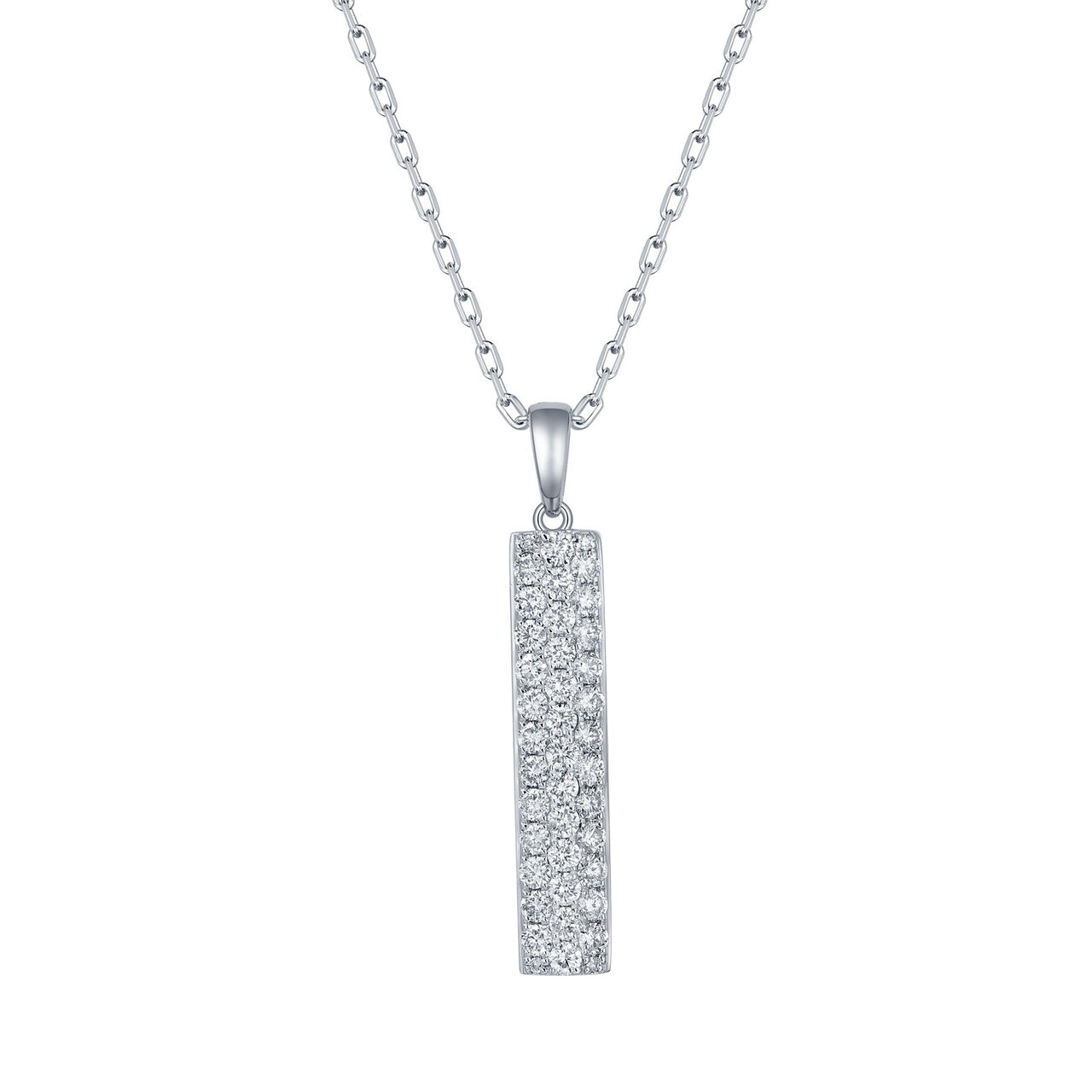 Diamond Tag Pendant in White Gold image number 0