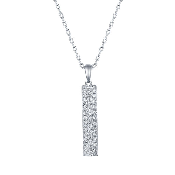 Pendentif en Or blanc avec étiquette de Diamants