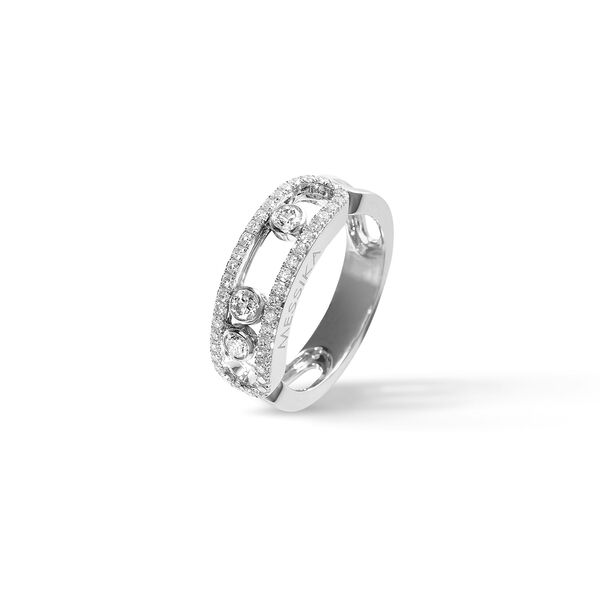 Bague Move Classique en or blanc avec pavé de diamants