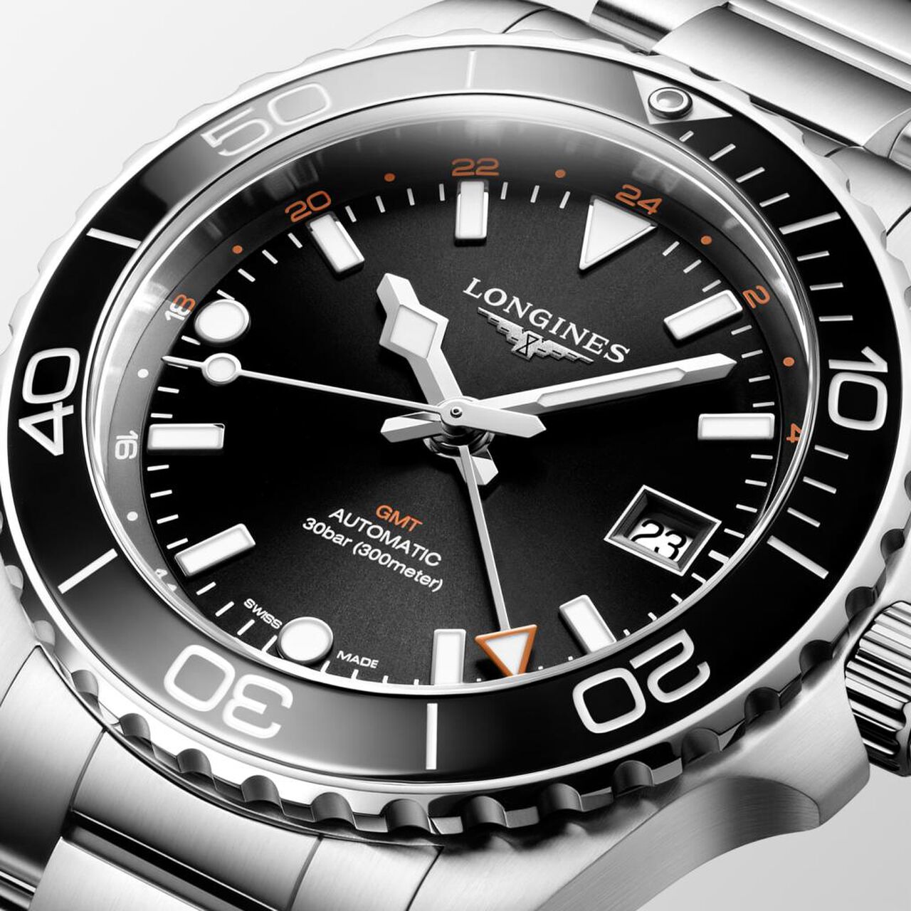Longines HydroConquest Automatic GMT 41 mm Stainless Steel L3.790.4.56.6 Dial image number 3