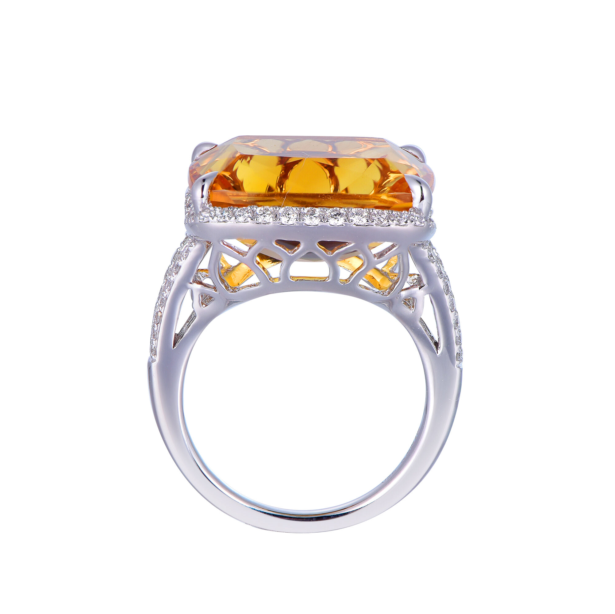 Citrine Ring in White Gold