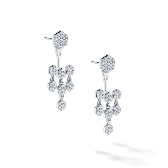 Birks Bee Chic White Gold Large Diamond Jacket Earrings image number 2