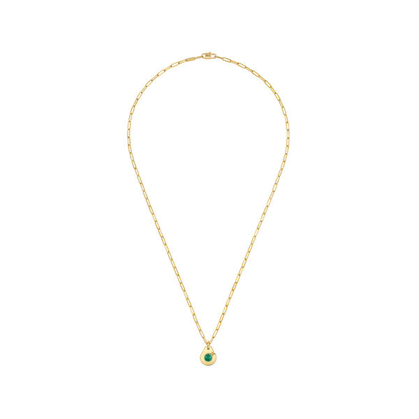 Pendentif Menottes R10 en or jaune avec malachite