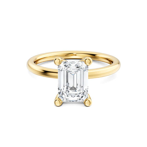 Emerald-Cut Solitaire Diamond Engagement Ring in Yellow Gold
