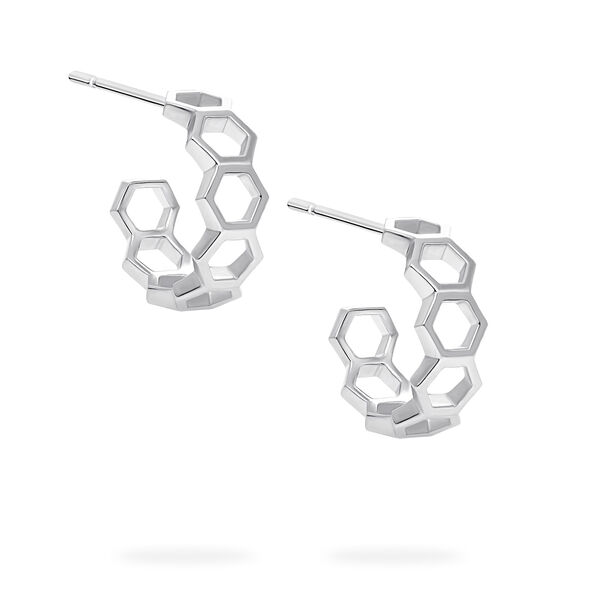 Sterling Silver Bee Chic 15 mm Hoop Earrings