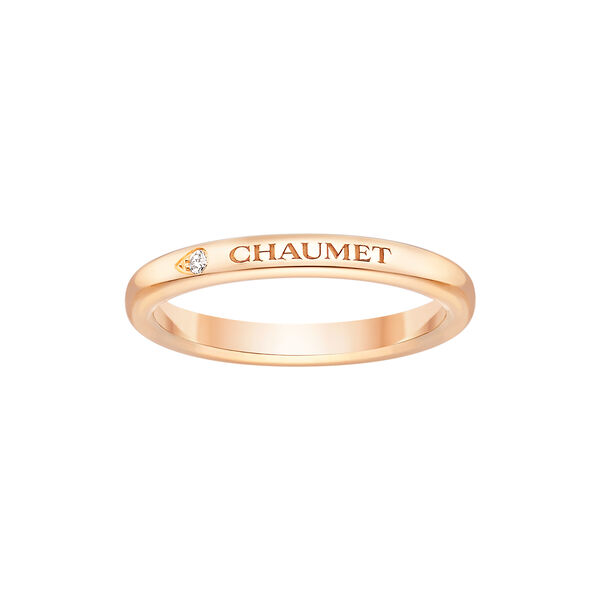 Alliance Les Éternelles de Chaumet en or rose avec diamant