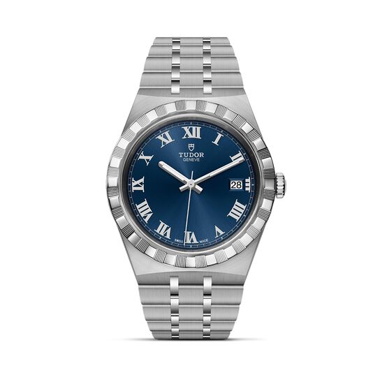 maison birks tudor royal 38 mm steel case blue dial steel bracelet m28500 0005 image number 0