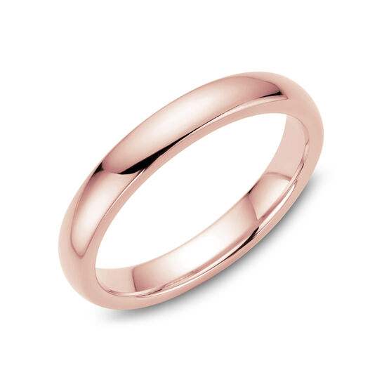 3 mm Wedding Band Rose Gold Angle image number 1