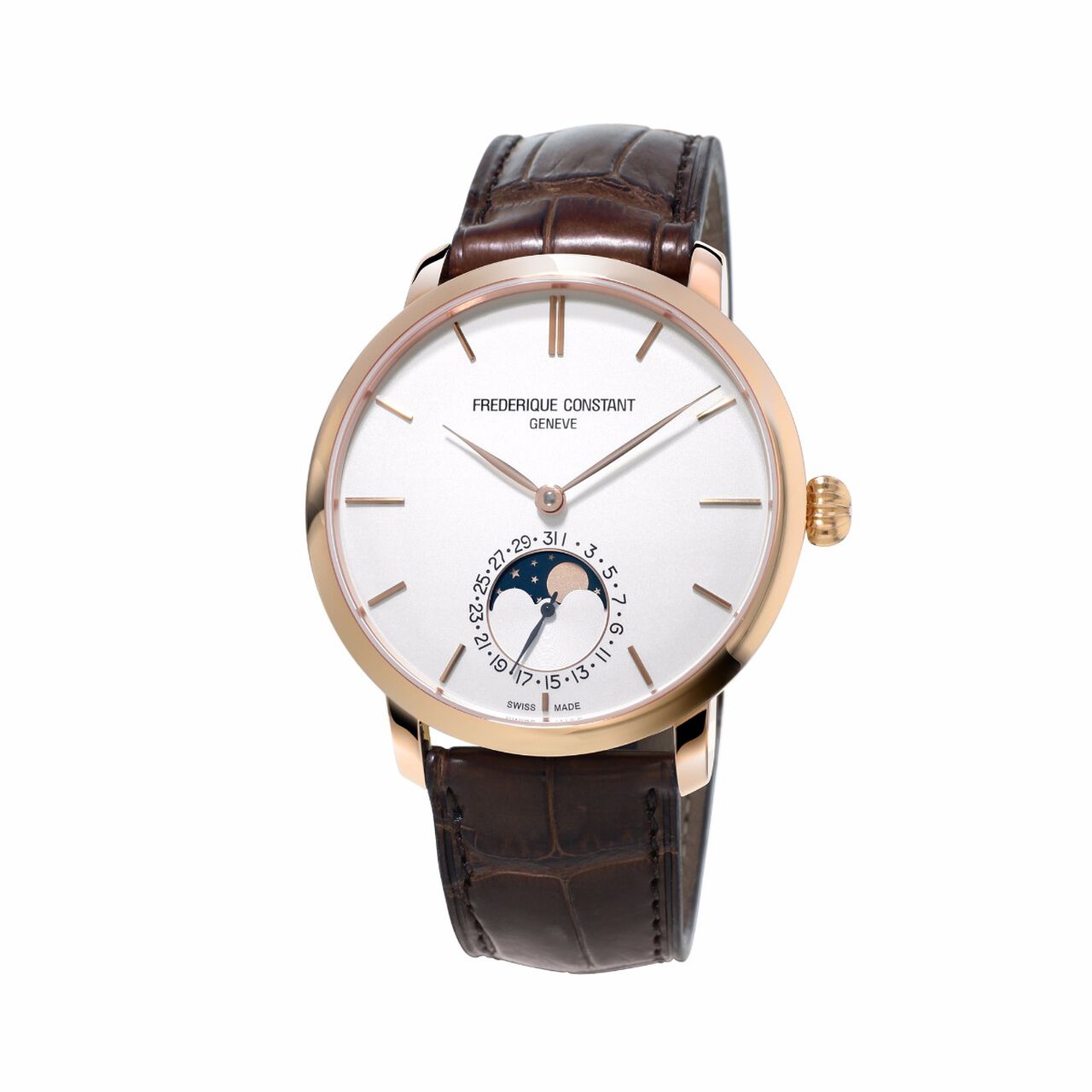 frederique constant slimline manufacture moonphase automatic rose gold plated steel 42mm fc 705v4s4 image number 0