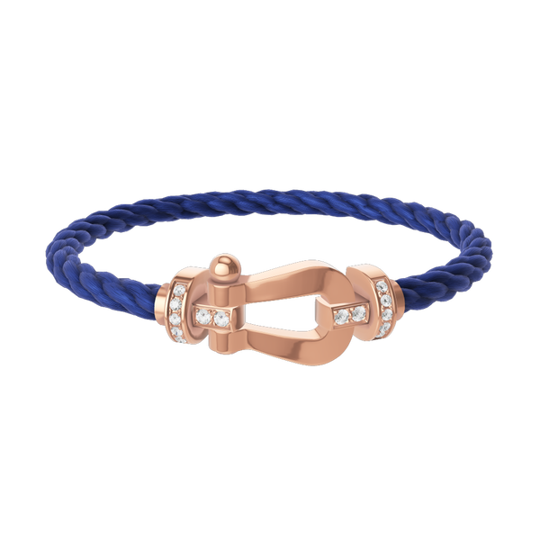 Force 10 Large Rose Gold and Diamond Pavé Cable Bracelet