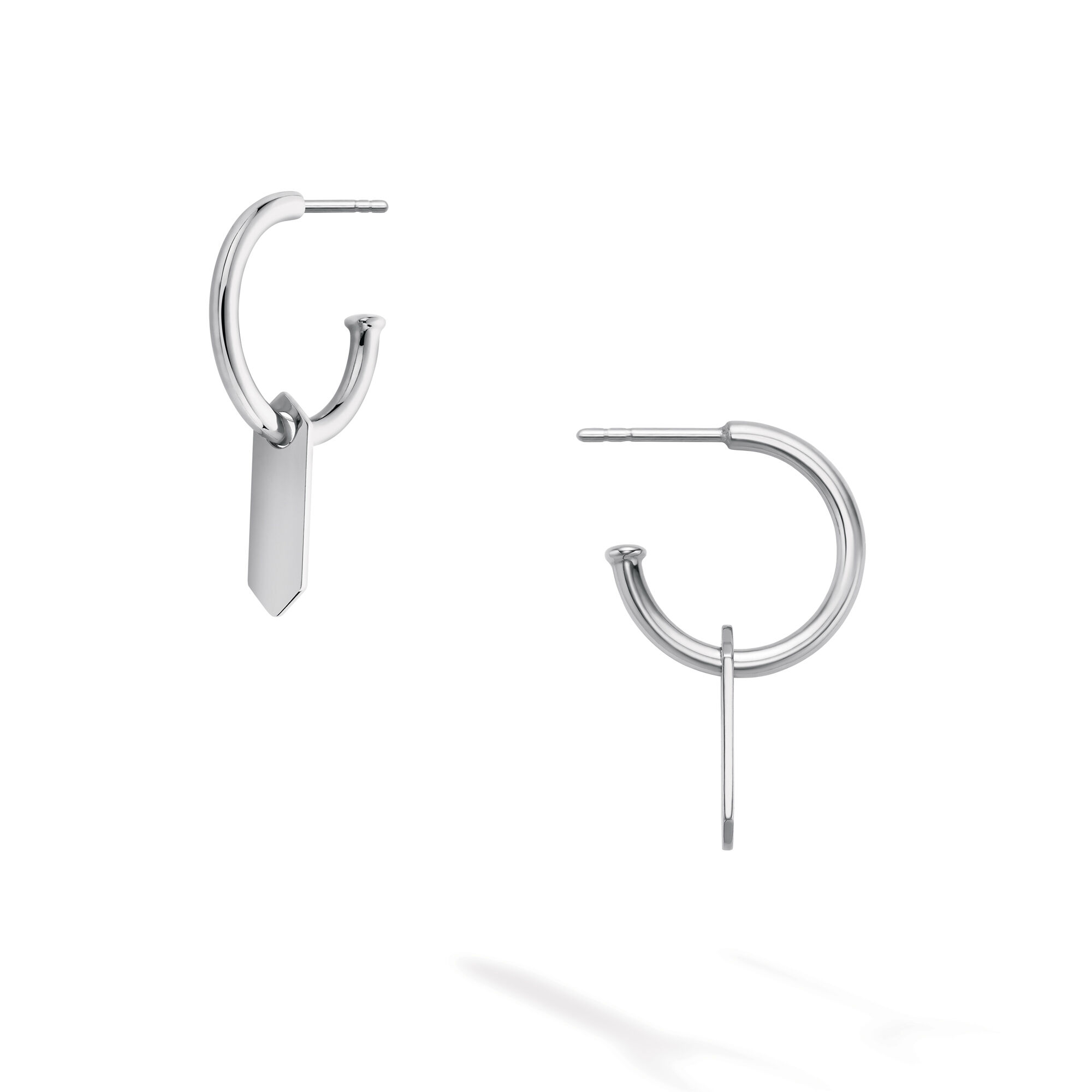 Sterling Silver Drop Hoop Earrings Birks