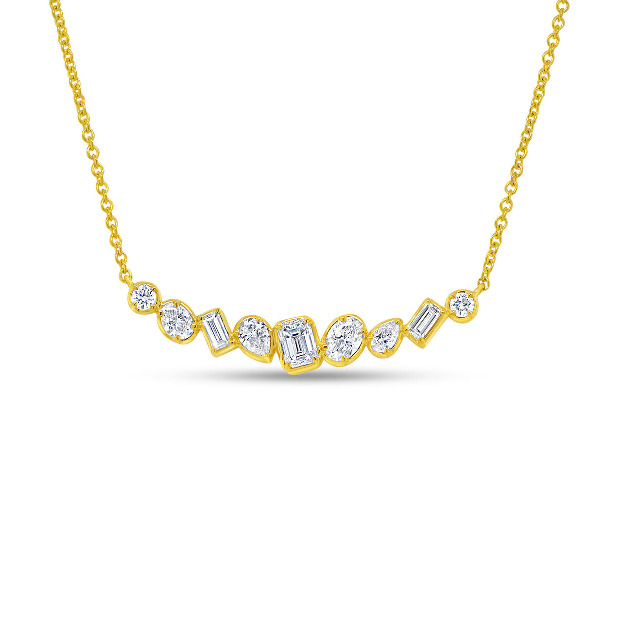 Uneek Alexandria Yellow Gold and Diamond Bar Pendant NK1013 image number 0