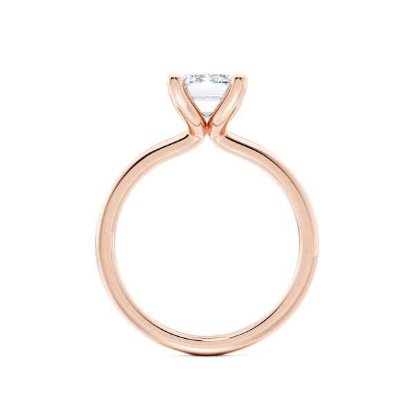 Emerald-Cut Solitaire Diamond Engagement Ring in Rose Gold